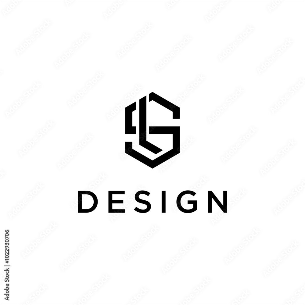 modern initial SL, LS logo design monogram geometric vector template