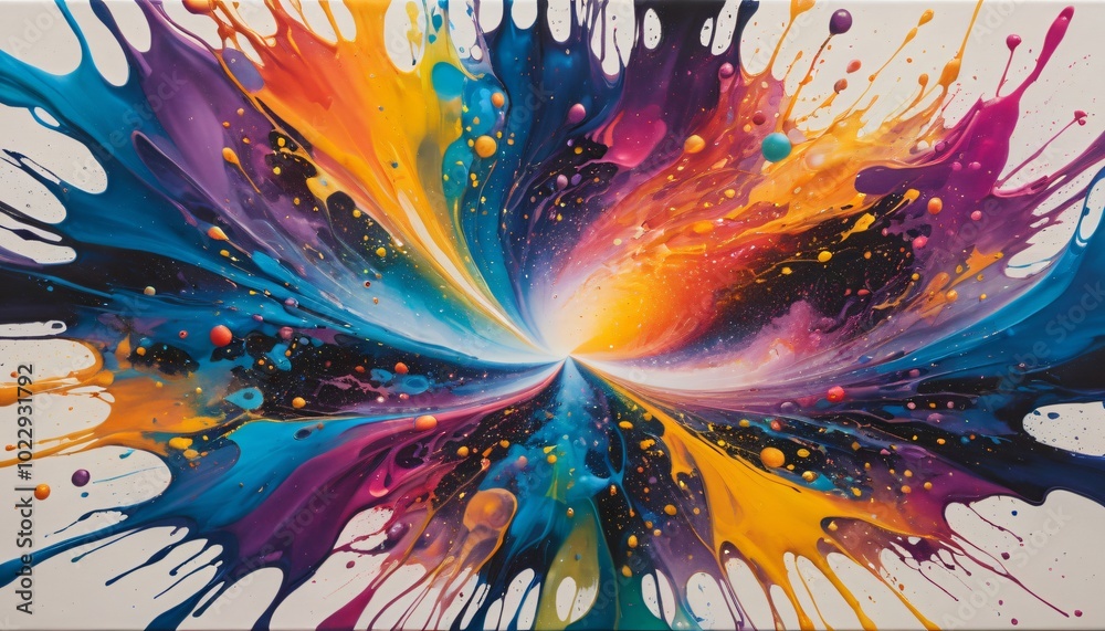 Vibrant Ink Blots colorful illustration background