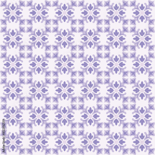 Talavera Ceramic Pattern With Purple Color Combination. Tile Pattern Azulejos