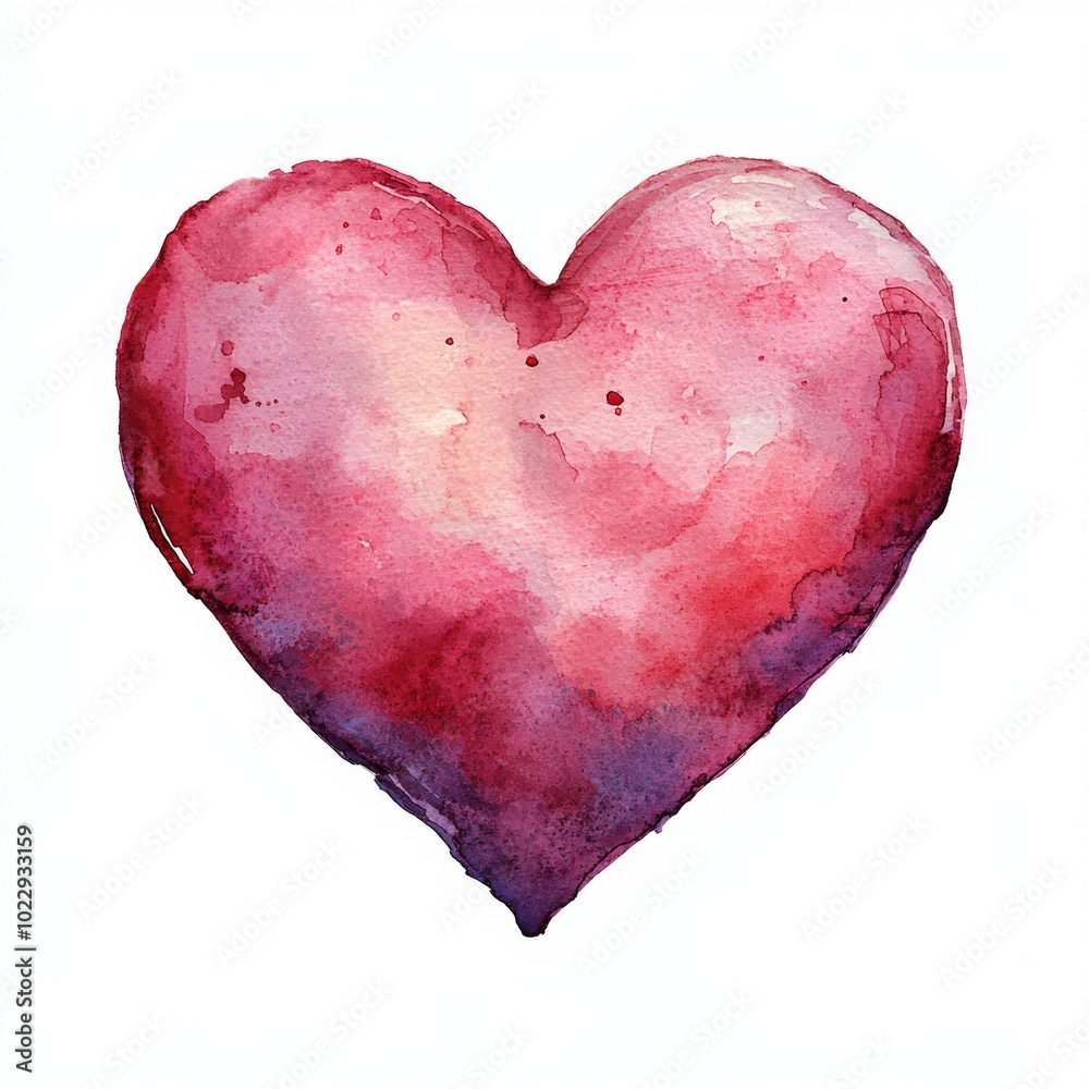 Simple yet evocative watercolor painting depicting a heart shape, capturing the essence of love, romance, and affection Simple yet evocative watercolor painting depicting a heart shape, capturing the essence of love, romance, and affection