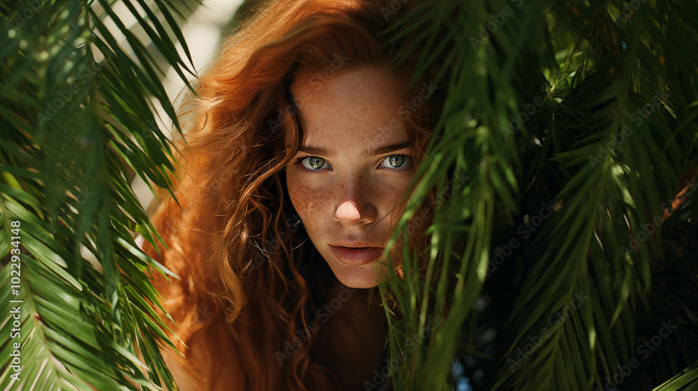 Close-up photo of a girl with green eyes and freckles on her face. Close-up photo of a girl with green eyes and freckles on her face.