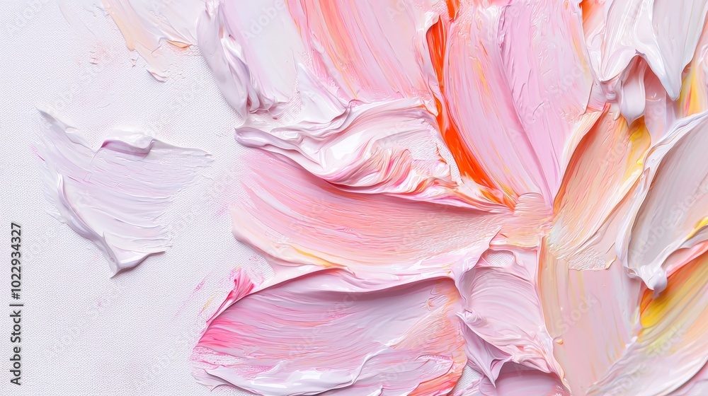 Obraz premium Create vibrant backdrop with pink and white acrylic strokes. Add creativity to projects with contemporary design. Let imagination run wild with colorful background!