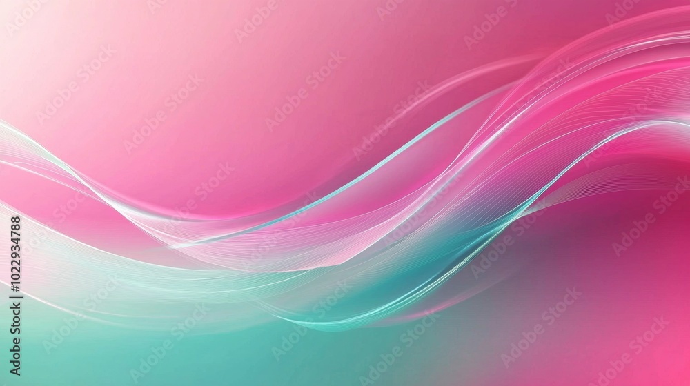 Abstract pink and teal waves are blending together, creating a soft and elegant gradient, ideal for a romantic and modern design Abstract pink and teal waves are blending together, creating a soft and elegant gradient, ideal for a romantic and modern design