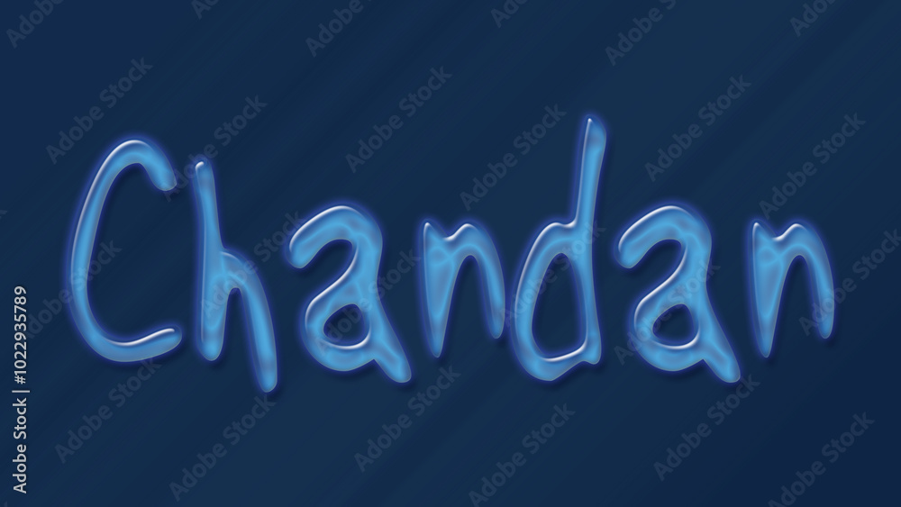 Water bubble 3D text effect of Hindi name Chandan 0n blue background. Water bubble 3D text effect of Hindi name Chandan 0n blue background.
