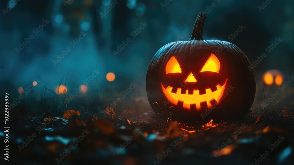 Glowing Jack O Lantern in the Dark Glowing Jack O Lantern in the Dark