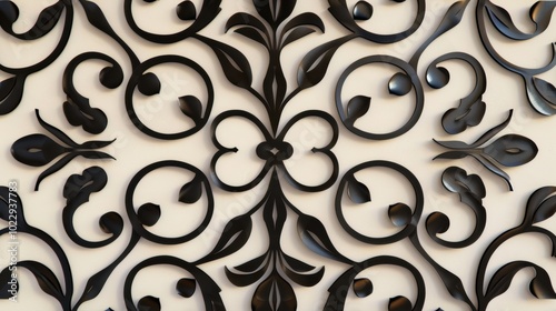 Elegant black Turkish patterned wall design, showcasing intricate craftsmanship and cultural heritage, perfect for enhancing interior aesthetics