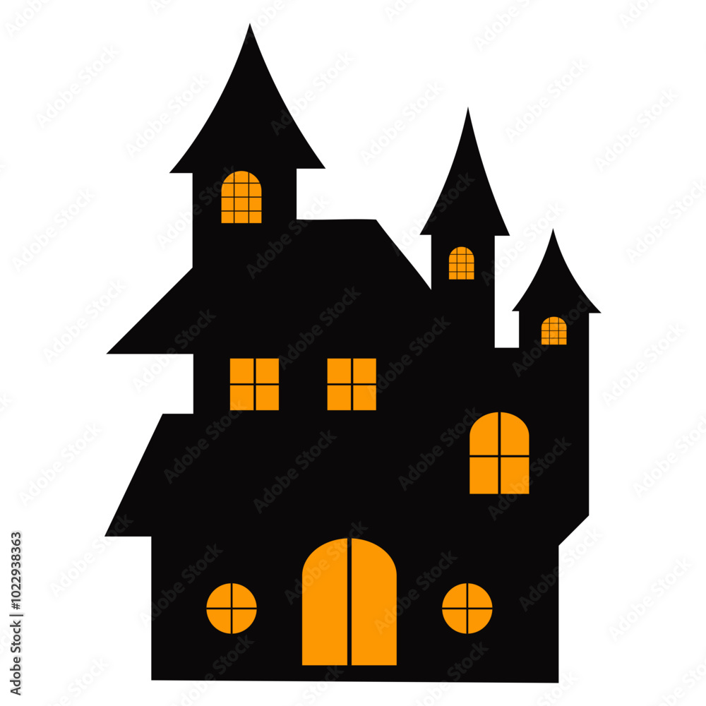 Halloween Haunted House Isolated on White Background. Vector Illustration. Halloween Haunted House Isolated on White Background. Vector Illustration.