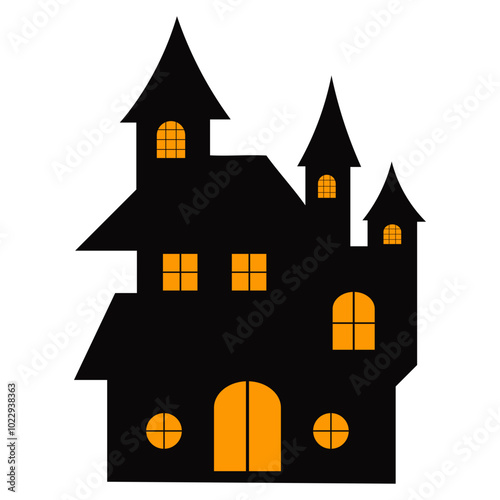 Wallpaper Mural Halloween Haunted House Isolated on White Background. Vector Illustration. Torontodigital.ca