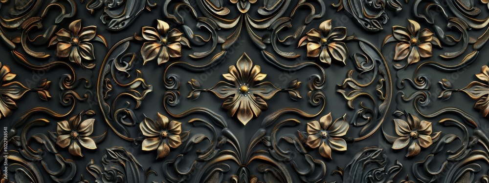 Elegant black Thai patterned wall art showcasing intricate traditional designs, a captivating blend of culture and craftsmanship.