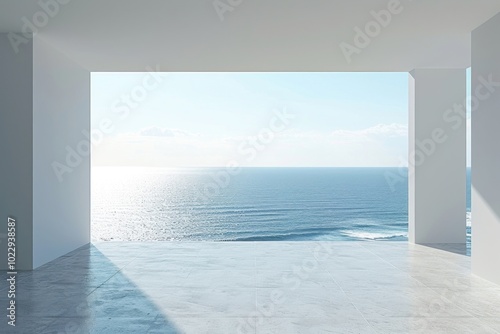 Bright sea outdoors horizon indoors.