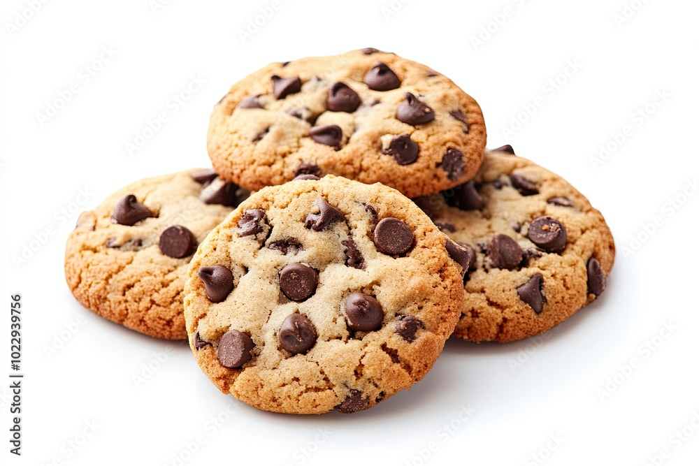 Chocolate chip cookies isolated on white background Chocolate chip cookies isolated on white background