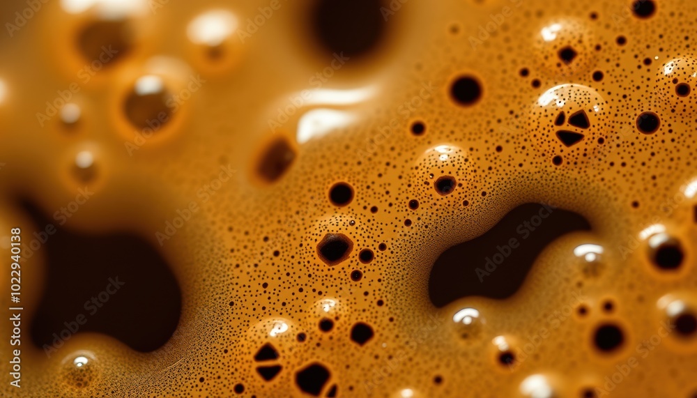 closeup of coffee bubbles and foam closeup of coffee bubbles and foam