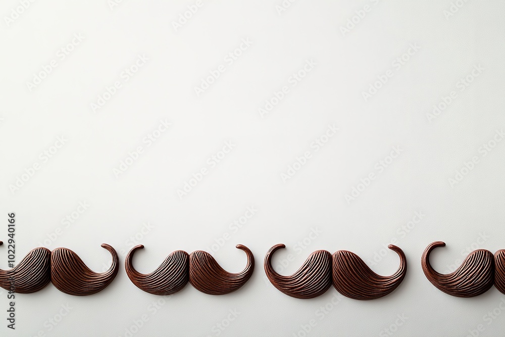 Row of mustaches for men's health awareness on white Row of mustaches for men's health awareness on white
