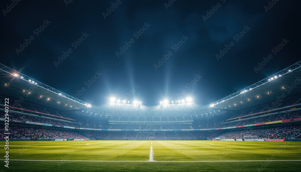 stadium with flood lights at night