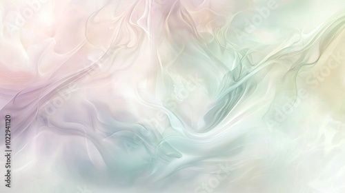 Delicate pastel colors mix and flow in this abstract background, creating a soothing and elegant visual experience. The swirling patterns evoke a sense of tranquility and grace