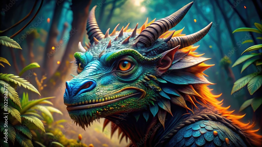 Obraz premium Mysterious Creatures of Legend: A Collection of Famous Cryptids from Around the World