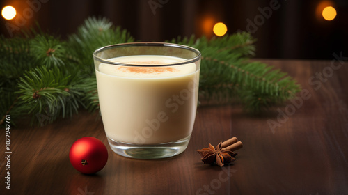 Eggnog, traditional drink for Christmas holiday, winter holiday drink 