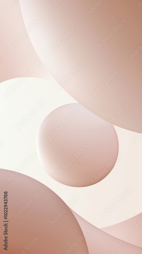Abstract composition with smooth, intersecting shapes creating a sense of depth and movement, bathed in a soft, warm color palette Abstract composition with smooth, intersecting shapes creating a sense of depth and movement, bathed in a soft, warm color palette