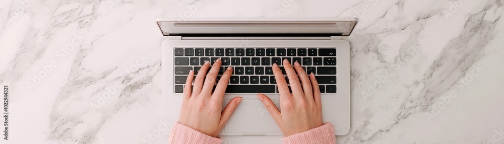 Close-up photography of hands typing on a laptop for distance learning, isolated background, simple design. Close-up photography of hands typing on a laptop for distance learning, isolated background, simple design.