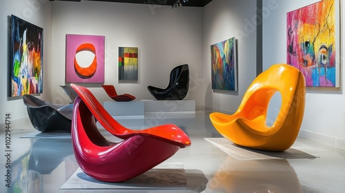 Vibrant and Colorful Contemporary Art Gallery Showcase photo