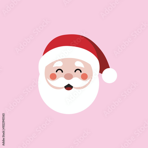 Sant Face in Flat design style on a pink background