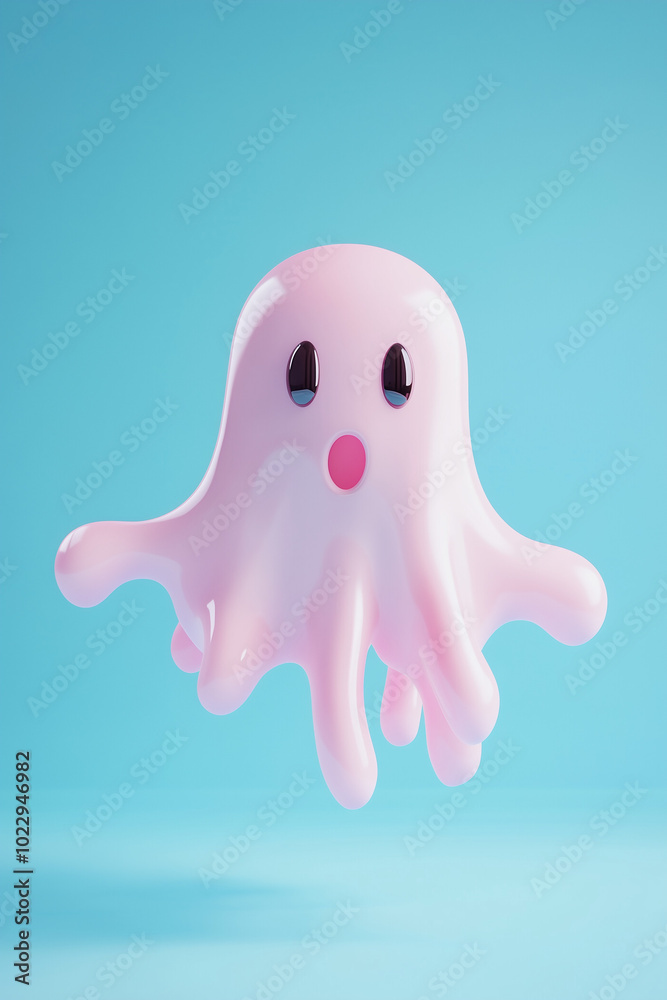 Pink Halloween ghost made out of paint. Minimal holiday fun spooky concept. Autumn season background. Pink Halloween ghost made out of paint. Minimal holiday fun spooky concept. Autumn season background.