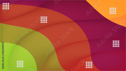 Green brown maroon and yellow abstract curves background nice for wallpaper banner or card