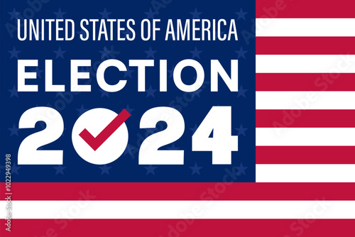 United States 2024 Election Campaign Poster with American Flag