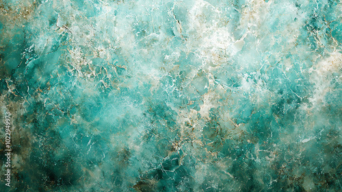  Turquoise grungy texture with gold accents photo