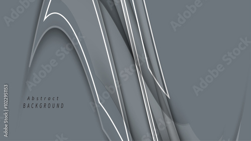 Minimalist abstract design featuring shades of grey and dynamic white lines