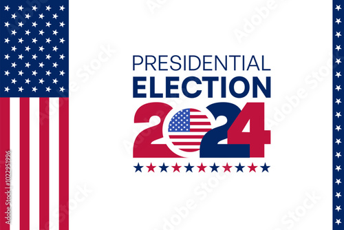 Vote 2024 Presidential Election Poster with American Flag