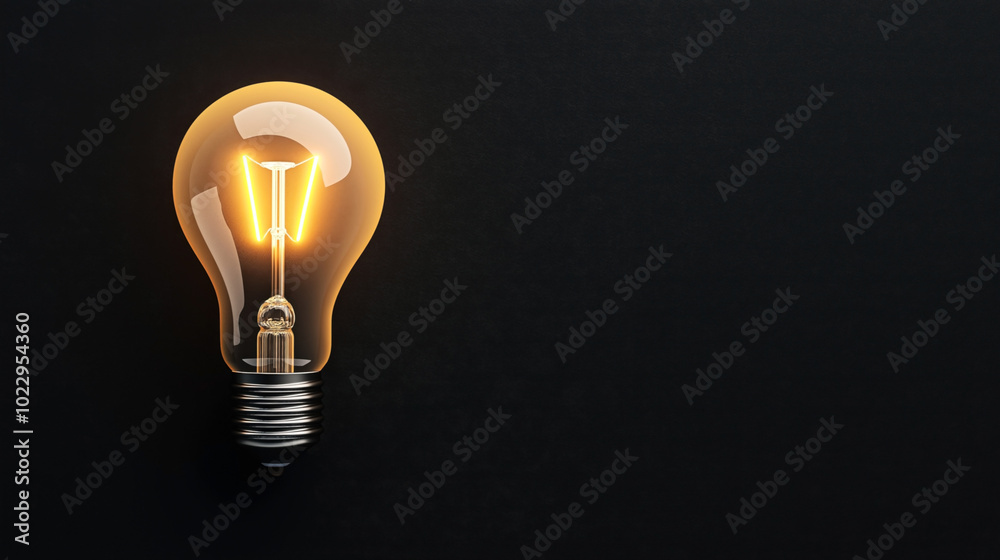 Illuminated incandescent light bulb against a dark textured background symbolizing ideas and creativity. Illuminated incandescent light bulb against a dark textured background symbolizing ideas and creativity.