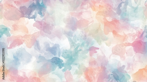 Ethereal Pastel Watercolor Texture, Delicate Clouding Abstract Background