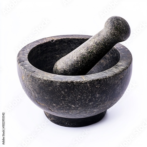 Mortar and Pestle on a White Background