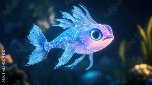 Colorful Animated Fish Swimming in Coral Reef