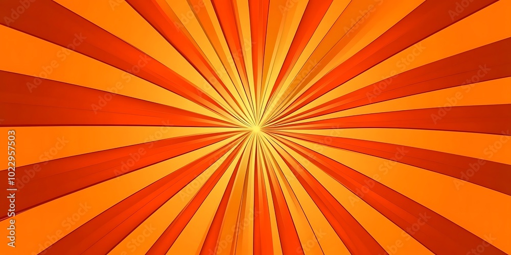 Obraz premium Sun ray or star burst comic radial lines background with vibrant yellow and orange beams, radiant light effect for dynamic pop art designs