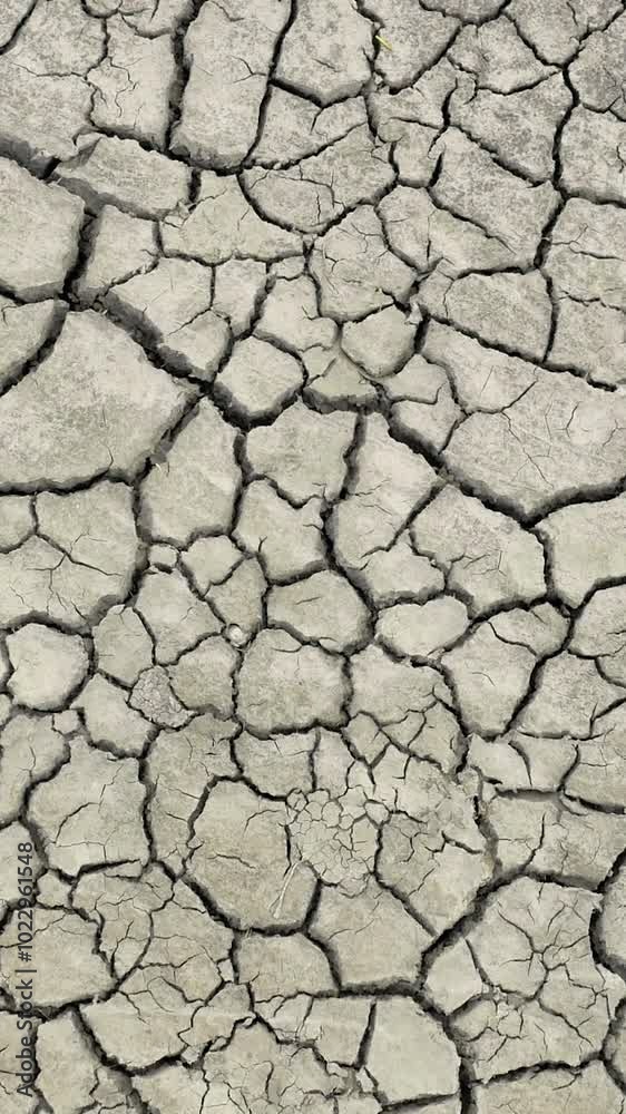 Area is covered with dry, cracked mud, result of severe dehydration of the soil. The absence of any plants or water emphasizes the harsh environmental conditions Area is covered with dry, cracked mud, result of severe dehydration of the soil. The absence of any plants or water emphasizes the harsh environmental conditions