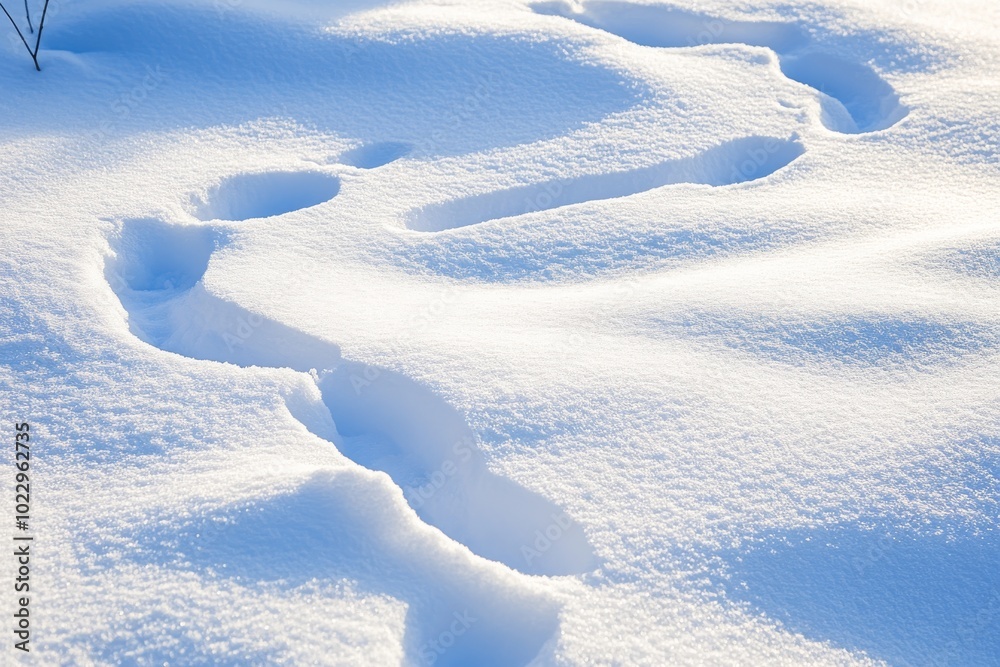A hilly texture when fresh fluffy snow falls on snowdrifts during the day after a snowfall; a cold climate and unusual snowfalls A hilly texture when fresh fluffy snow falls on snowdrifts during the day after a snowfall; a cold climate and unusual snowfalls