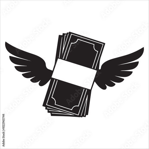 Flying Dollar  Silhouette 