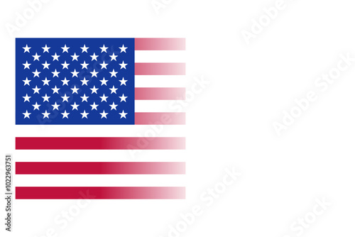 American Flag with Fading Stripes