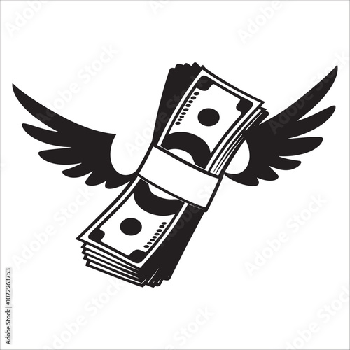 Flying Dollar  Silhouette 