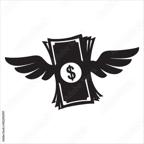 Flying Dollar  Silhouette 