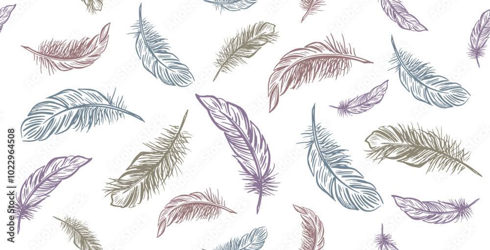 Feather Pattern on white Feather Pattern on white