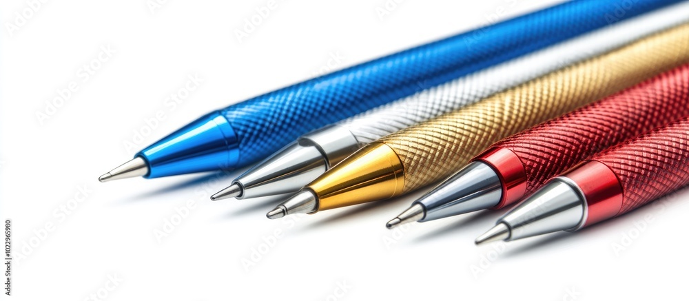 Ballpoint Pens Metal Pens Collection Ball Pens Isolated On White Background Ballpoint Pens Metal Pens Collection Ball Pens Isolated On White Background