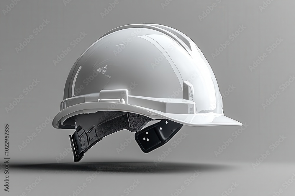 a sleek white hard hat rests against a simple gray background presenting a clean and modern aesthetic suitable for construction or industrialrelated themes a sleek white hard hat rests against a simple gray background presenting a clean and modern aesthetic suitable for construction or industrialrelated themes