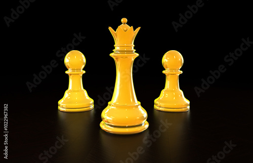 Chess Stones - 3D Visual Design Concept.
