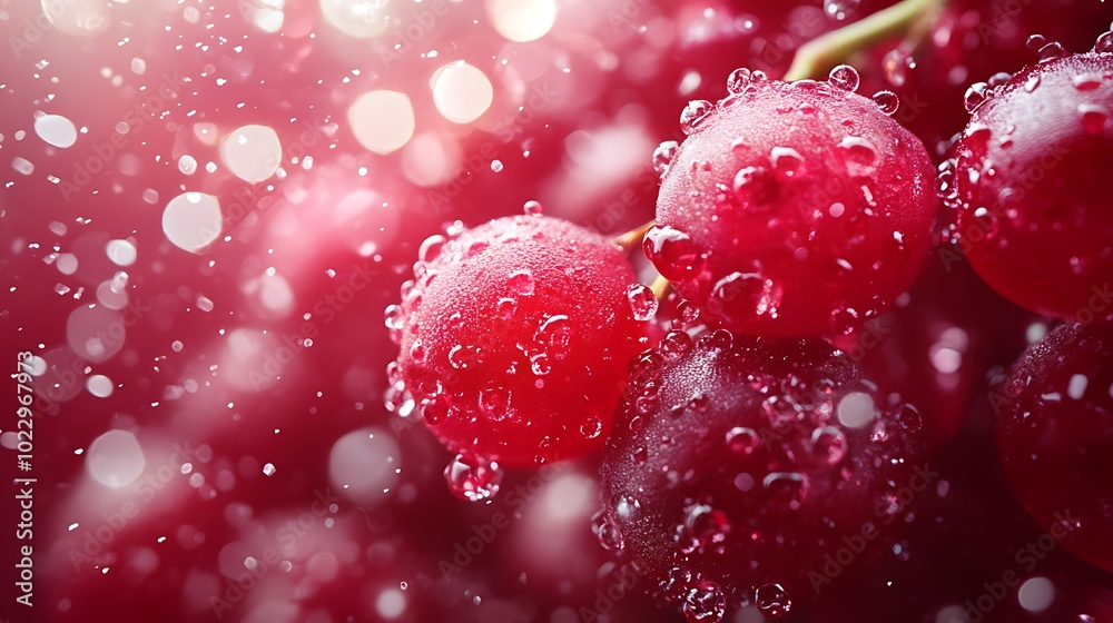 Close-up of red grapes with water drops. Close-up of red grapes with water drops.
