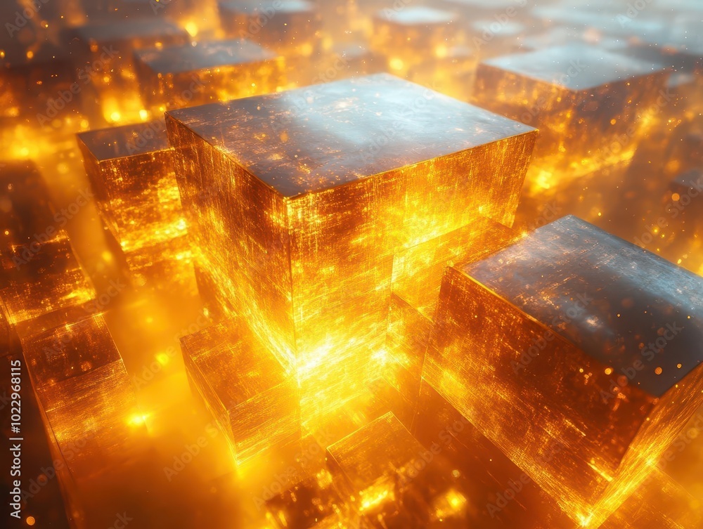 dynamic abstract background featuring yellow, gold, and blue hues, geometric shapes and laser-like beams create a futuristic vibe, perfect for tech and metaverse themes dynamic abstract background featuring yellow, gold, and blue hues, geometric shapes and laser-like beams create a futuristic vibe, perfect for tech and metaverse themes