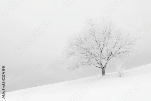 Wallpaper Mural Winter tree picture with snowy trees. Text space available. Torontodigital.ca