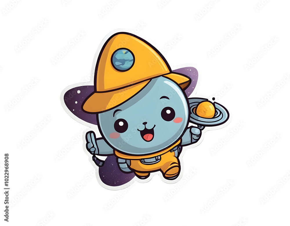 Cute astronaut turtle floating in space with planetary ring Cute astronaut turtle floating in space with planetary ring